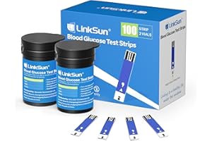 ‎LINKSUN LinkSun Blood Glucose Test Strips, Pack of 100, Compatible with G-425-3, G-425-2V, G-425-1 Blood Glucose Meters - Precise Measurement, Result in 5 Seconds - 2 Bottles of 50 Pieces