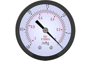 YOUTHINK 0 ~ -30Inhg 0 ~ -1Bar 50Mm Mini Dial Medidor De Presión De Vacío De Aire Manómetro Herramienta De Medición De Presión
