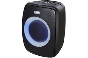 DOSS PartyBoom 60W Bluetooth Speaker Loud with Stereo Sound, Punchy Bass, Mixed Colors Lights, Splash Proof Design, PartySync, Mic and Guitar Inputs, Outdoor Speaker for Party
