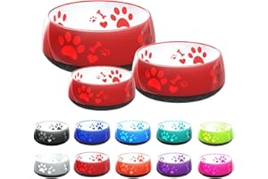 elropet Hundenapf kleine Hunde/Hundenapf große Hunde/Futternapf Hund/Trinknapf Hund/S/M/L rutschfest (S 330ml (kleine Hunde), Rot)