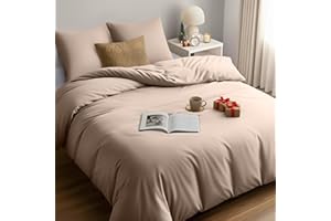 Utopia Bedding Housse de Couette 220x240 cm avec 2 Taies d'oreiller 65x65 cm (Beige) - Parure de lit 220 x 240 cm - Ensembles de Housses de Couette en Microfibre brossée Douce