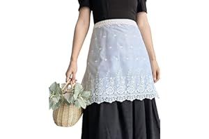 Small snail Frauen Kurze Taillenschürze, Vintage Polyester Schürze Wasserdichte Halbschürze aus Spitze für Blumenladen Restaurant Café Töpferei Lässige Ärmellose Schürze