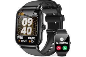 LLKBOHA Smartwatch-Męski-Damski - 1,85" Dotykowy Smartwatch z Funkcją Połączeń, Zegarek Fitness 111+ Trybami Sportowymi,Licznik Kroków, Monitor Snu Tętna,Wodoodporny Zegarek IP68,Kompatybilny Andriod iOS