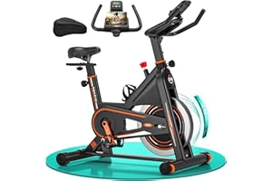 Vélo d'Appartement, DMASUN Vélo d'Exercice Magnétique Silencieux avec Écran LCD, Résistance Réglable de 0 à 100%, Volant d'inertie Solide, Siège Moelleux et Confortable, Capacité de Charge 160 kg