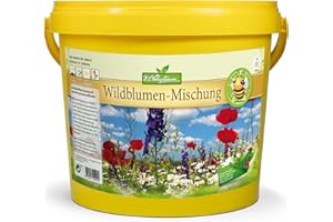 N.L.CHRESTENSEN N. L. Chrestensen Wildblumen - Mischung | 5 l Eimer für 500-1000 m2 | Blumensamen mehrjährig winterhart | Wildblumenwiese für Bienen und Schmetterlinge | Für Garten, Wiese