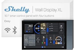 Shelly Wall Display XL Silber – WLAN-Smart-Home-Bedienfeld, Thermostat, integriertes 5A-Relais, Neutralleiter Erforderlich, LUX-Sensor, Stereo-Lautsprecher, Steuerzentrale, Alexa & Google Home