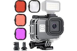 YALLSAME Waterproof Case Housing for GoPro Hero 8 Black Dive Case with Diving Filter Set 60 Metres Underwater Photography Protective Scuba Diving Snorkeling Accessories Kit for Go Pro 8 Black