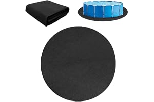 MeYuxg Poolunderlag rund, 370 cm pool markpresenning golvmatta, halkfritt poolunderlag skyddsgolv rund, vikbar utomhus pool golvskyddsmatta för utomhus pool (Ø 370 cm)