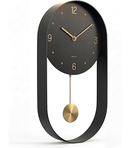 TFA Dostmann Analoge pendel Picus, 60.3062.51, verchroomd spek, moderne design wandklok, roségoud, (L) 246 x (B) 75 x (H) 653 mm