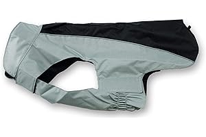 Jeggo Dog Coat Waterproof All-Weather Rain Jacket Dog Vest XXS XXL (S, Black/Grey)