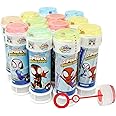 Anila's Spidey Bubble Tubs with Wands, 60ml Solution & Maze Lid, Set of 12, Party Bag Fillers & Favours, Ages 3+ (SPIDEY, 12, count)