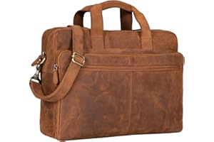 STILORD 'Thompson' Porte Documents Ordinateur Cuir Serviette Vintage 15 Pouces Sac de Travail Cartable Enseignant Sac à Bandoulière Mallette Cuir Véritable