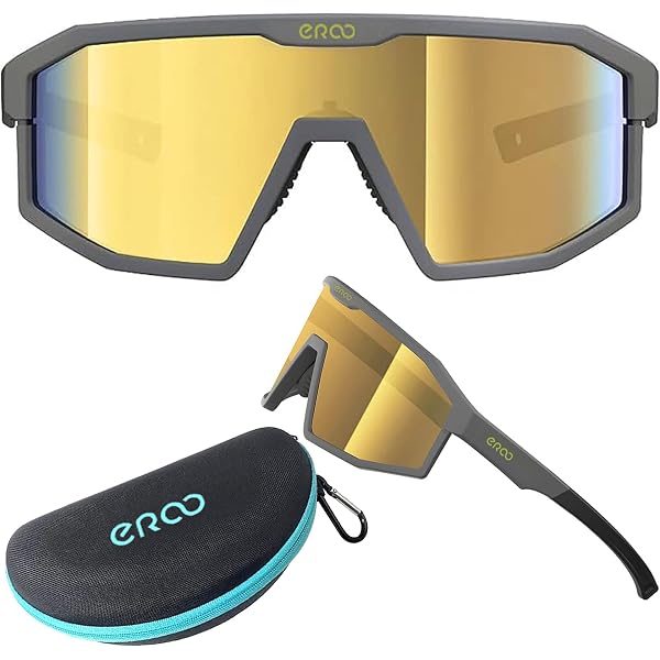 Lunettes Cyclisme Queshark – 3 Verres Interchangeables (Polarisé & Haute Définition), Monture TR90, Anti-UV, Pour Homme Femme, VTT/Route/Pêche