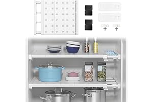 BCUUOZEEING Armario de estantes ajustables, 35 cm de ancho, longitud ajustable de 38 a 60 cm - estantes extensibles para armario, cocina, cuarto de baño