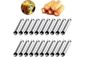 LaceDaisy 20PCS Stampo per Croissant Cremoso, Stampo per Croissant, Stampo per Cono Tubolare in Acciaio Inox, Rivestimento Antiaderente, Torta Pasticceria Spiral Roll Horn Stampo da Forno