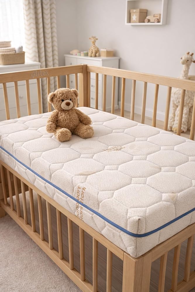Artex 12Cm Cotton Süngerli Bebek Çocuk Beşik Yatağı 70x110 Yıkanabilir Kılıflı Park Yatak Oyun Parkı