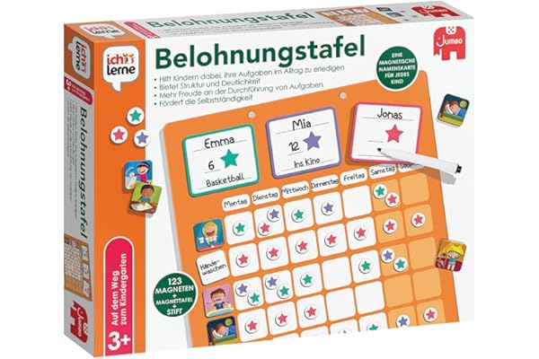 Jumbo J'apprends Tableau de récompense pour 3 Enfants à partir de 3 Ans