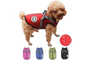 RARSSA Hundemantel Wasserdicht mit Geschirr, Warme Winter Hundemantel, Hund Wintermantel für Kleine Mittel Große Hunde, Hundejacke Chihuahua Labrador Französische Bulldogge