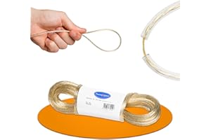 ‎HOMEXPERT homeXpert Wäscheseil/Wäscheleine extra stark 10m mit Vollstahleinlage 2,7 mm transparent ummantelt, Wäscheleine mit stahlkern, Ersatzleine für Wäschespinne, Garten, Outdoor, Camping, Reisen und Balkon