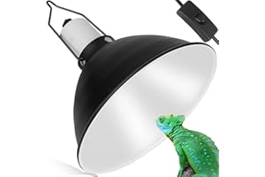 NEPTONION Reptile Reflector Dome Lamp, 8.5 Inch Reptile Dome UVB Lamp Made of Polished Aluminium for Reptile Glass Terrariums, Fits UVB UVA Lamp, Heat Lamp, Ceramic Heat Heater