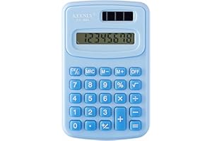 SHUNSHI Pocket Calculator, 8-Digit Basic Calculators Desktop Battery Mini Desk Standard Function Simple Calculator for Office, Home, School (Blue)