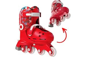 Y-VOLUTION Yvolution Patines de entrenamiento para niños principiantes, patines ajustables 2 en 1, se convierten de tres ruedas a patines en línea, no necesita herramientas para niñas y niños de más de 2 años,
