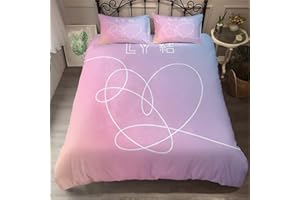 Goplnma, biancheria da letto, copripiumino con federa per cuscino, con stampa 3D motivo: BTS, Bangtan Boys per A.R.M.Y, multicolore (140 × 210 cm, 12)