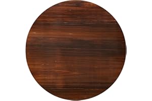 Jahof Tablero de Mesa Redondo, Madera Maciza de Pino para Mesa de Comedor, Escritorio, Ø80x2,5 cm (Marrón Oscuro)