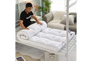 OMKUOSYA Materassi futon addensati Materasso da terra Tatami giapponese Materasso pieghevole arrotolabile Materassino pieghevole pieghevole singolo Futon giapponesi doppi ( Colore : Bianco , Misurare : Single(