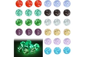 SNONESIY Pack of 20 Luminous Marbles Glass Marbles Colourful Marbles Glow in the Dark 12 mm Luminous Marbles Children Suitable for Marble Games for Children Marble Track Games Home Decoration