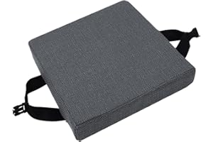 Waigg Kii Cuscini per sedia con fibbia antiscivolo, quadrati e antiscivolo, per sedie da pranzo, sgabelli, per giardino/interni/casa/cucina (28 x 28 x 5 cm, grigio scuro)