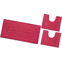 Set Tappeti Bagno Emmevi 3 Pezzi - Morbidi, Antiscivolo, Lavabili, Made In Italy, Blu