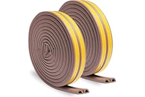 ZOPHEN Samoprzylepna piankowa listwa uszczelniająca do drzwi i okien dźwiękoszczelna ochrona przed kolizjami, listwa pogodowa na okno drzwi (typ D - 12 m, brązowy)