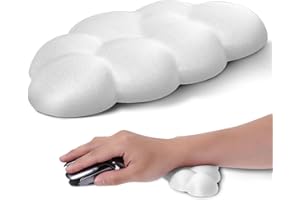 TIESOME Poggiapolsi per mouse, in memory foam PU, ergonomico, sollievo dal dolore, supporto per il polso con base antiscivolo, per ufficio, scuola, casa, laptop e mouse per computer (bianco)