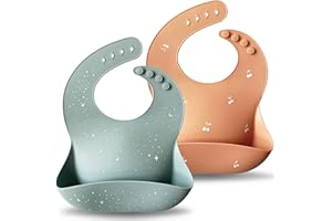 Moonkie Baberos Bebe Impermeables, Babero Silicona Bebe, Sin BPA, Suaves y Cómodos, Tamaños Ajustables, Babero para Bebés y Niños