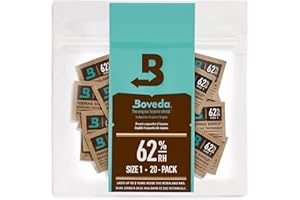 Boveda 62% Two-Way Humidity Control Packs For Storing 1/8 oz – Size 1 – 20 Pack – Moisture Absorbers for Small Storage Containers – Humidifier Packs – Hydration Packets in Resealable Bag