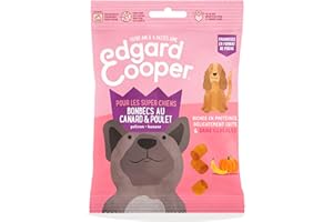 Edgard & Cooper Friandises pour Chiot Chien Adulte et Senior Naturelles sans Cereales, Sachet de 50g x 15 Canard & Poulet Frais, Bonbecs Savoureux pour Le récompenser