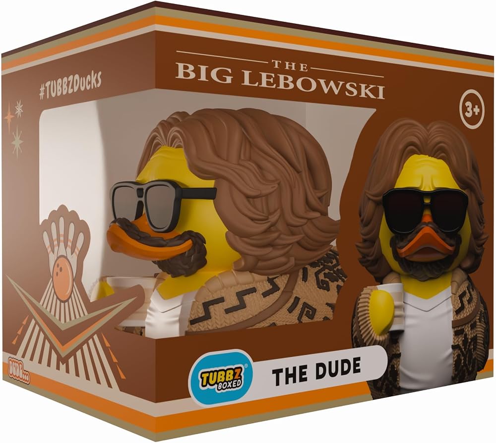 TUBBZ: The Big Lebowski - The Dude Abides Rubber Duck Koleksiyon Oyuncak | Resmi Lisanslı Ürün - Küvet Ekranlı Mini Vinil Figür, Brookhaven Korku, Fan Hediyesi ve Jeep Ördek