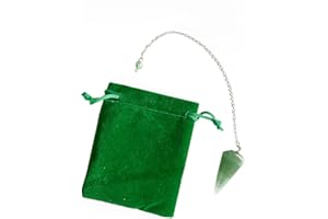 PANDIUI23 Aventurin-Natursteinpendel, Kristallpendel, sechseckiges Vintage-Kristallpendel für Wünschelrute, Chakra-Reiki-Wahrsagung Wicca-Meditationspendel (Grün)