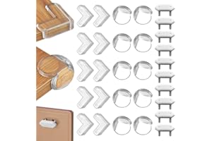 DOITSU 20 Paraspigoli Angolari in Gomma +10 Copriprese per Bambini para Spigol Bimbi Trasparenti Copri Angoli Muro Angolare Proteggi Tavolo in Plastica Protezione Striscia Removibili Mobili Degli Parete