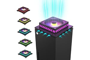 NANANINO Xbox Series X LED Fan, Cooling Fan for Xbox Series X with LED RGB Light, USB Powered and Remote Control or App Control, Various Colorful LED Lights, Low Noise, Xbox Series X Accessories