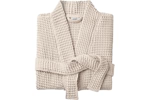 Allure Bath Fashions Unisex Bathrobe Lightweight Textured Waffle Robe - Soft Hotel Dressing Gown, Kimono