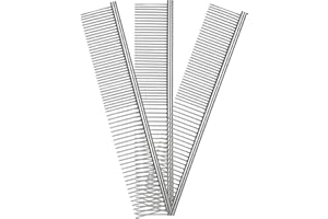 LUSOFIE Pettine per cani in acciaio inox, 3 pezzi, per la cura del pelo, per gatti, pettine in acciaio per la cura del cane, pettine a denti sottili, pettine in metallo per animali domestici (19 cm)