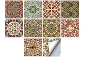 alwayspon Fliesenaufkleber für Boden/Wand, Aufkleber für Heimdekoration, abziehen und aufkleben, Selbstklebender Spritzschutz, Fliesenaufkleber für Wohnzimmer, Küche, Badezimmer, Dekoration, 10 Stück