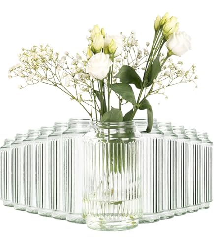 Mini Glas Vasen Set - 6 Transparente Vasen 13 Cm Für Blumen & Deko