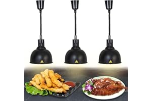 BOVDC Wärmelampe Küche, 25cm Lebensmittel Wärmelampe für Küche, Einstellbar Hängende Wärmelampen für Speisen Küche, Buffets und Hotels(C, 3 Stück)