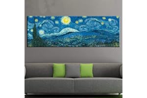ALICKOON Diamante Pintura por Números Kit Completo DIY 5D Diamond Painting Noche estrellada de Van Gogh 50x150cm Square Drill Fotos Full Drill Crystal Rhinestone Bordado Art Regalo para la Salón Corredor Decor