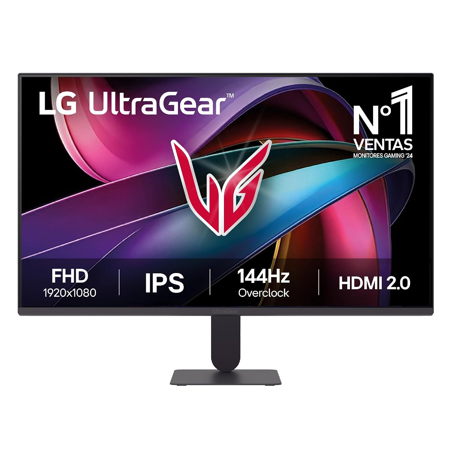 LG Monitor Gaming Ultragear 27G411A-B - 27'', IPS, Morado | FHD(1920 x 1080), 144 (O/C) Hz, 1 ms, NVIDIA G-Sync, FreeSync, Panel IPS, 144Hz, 5ms, HDR10, Crosshair, FPS Counter