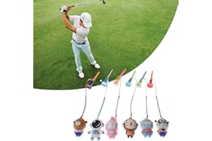 Bagima Tees de Golf tee 13 * 8 * 3 6 uds. Colgador de tee de Golf de Dibujos Animados de Plástico Antipérdida Anillo de tee de Golf con Correa Soporte de tee de Golf