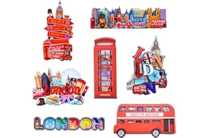 SHOPEWEBB Famous London Icons Mix UK Souvenir Set of 8 Fridge Magnets